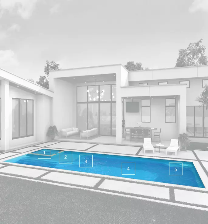 luxe-diagram-685x736_layer0 The Luxe fiberglass pool's range of features