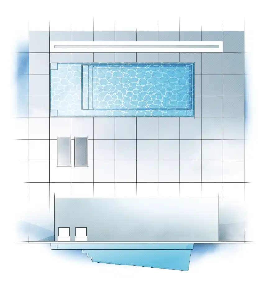 The Apex pool model by Aviva: Architectural drawing and key features