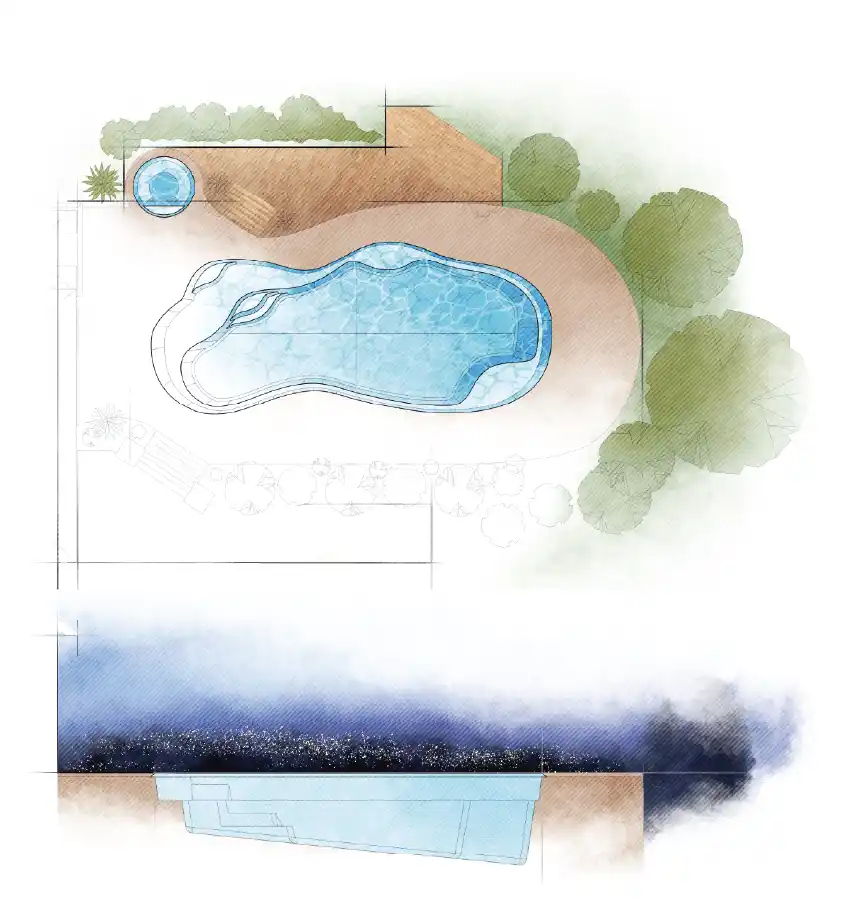 The Eden pool model by Aviva: Architectural drawing and key features