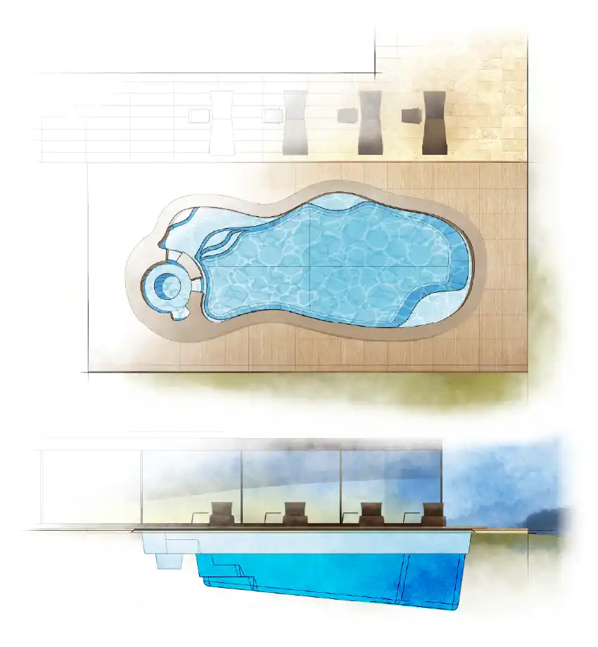 Key features of the Serene backyard pool