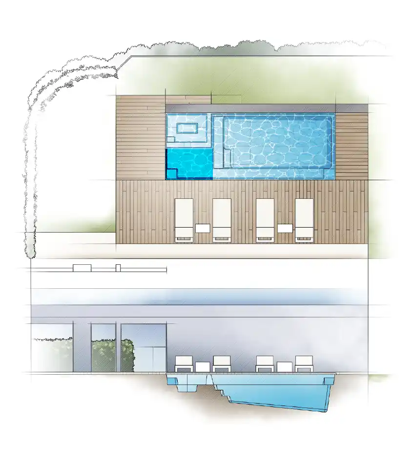 The Triumph pool model by Aviva: Architectural drawing and key features